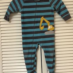 Just One You by Carter's Blue & Black Striped Crane One Piece - 18 months - GUC