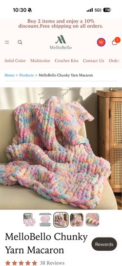 Hand knitted blanket