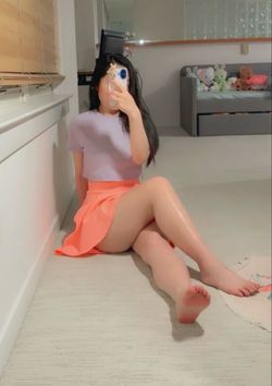 Pink skater skirt and purple top