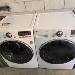 LG Front Load Washer And Stackable Gas Dryer Set 