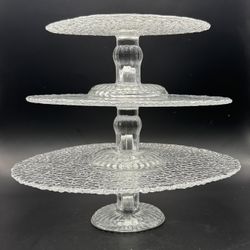 Invite by Home Essentials 3 Tier Glass Dessert Stand (3 Separate Pieces)