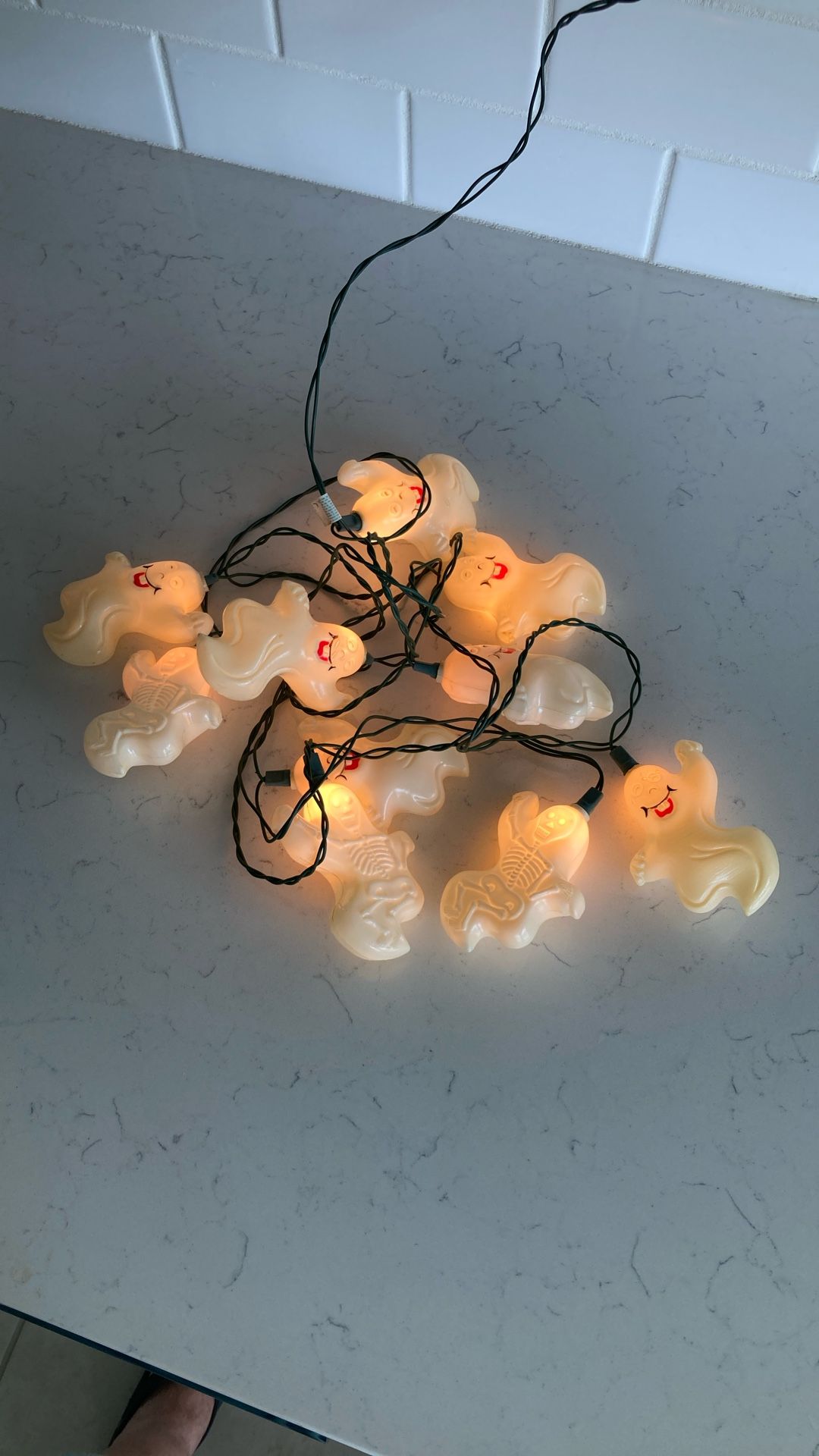Vintage Smiling Ghost And Skeleton Lights
