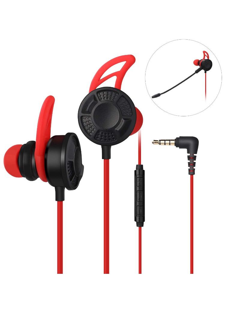 Gaming Earphone, Vogek Stereo E-Sports Earbuds Bass in-Ear Headphones with Dual Mic 3.5 MM Supports for Nintendo Switch, PS4, PC Laptop and Smart Pho
