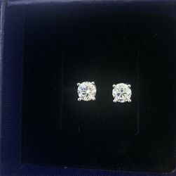 1 Carat Moissanite Stud Earrings | 18K White Gold Plated