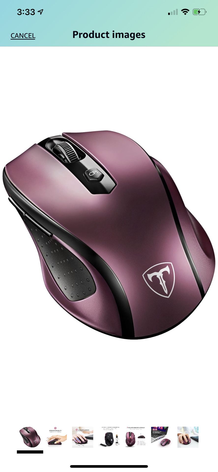 Wine Red Wireless Mouse