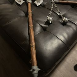 Midevil Axe And Ball And Chain