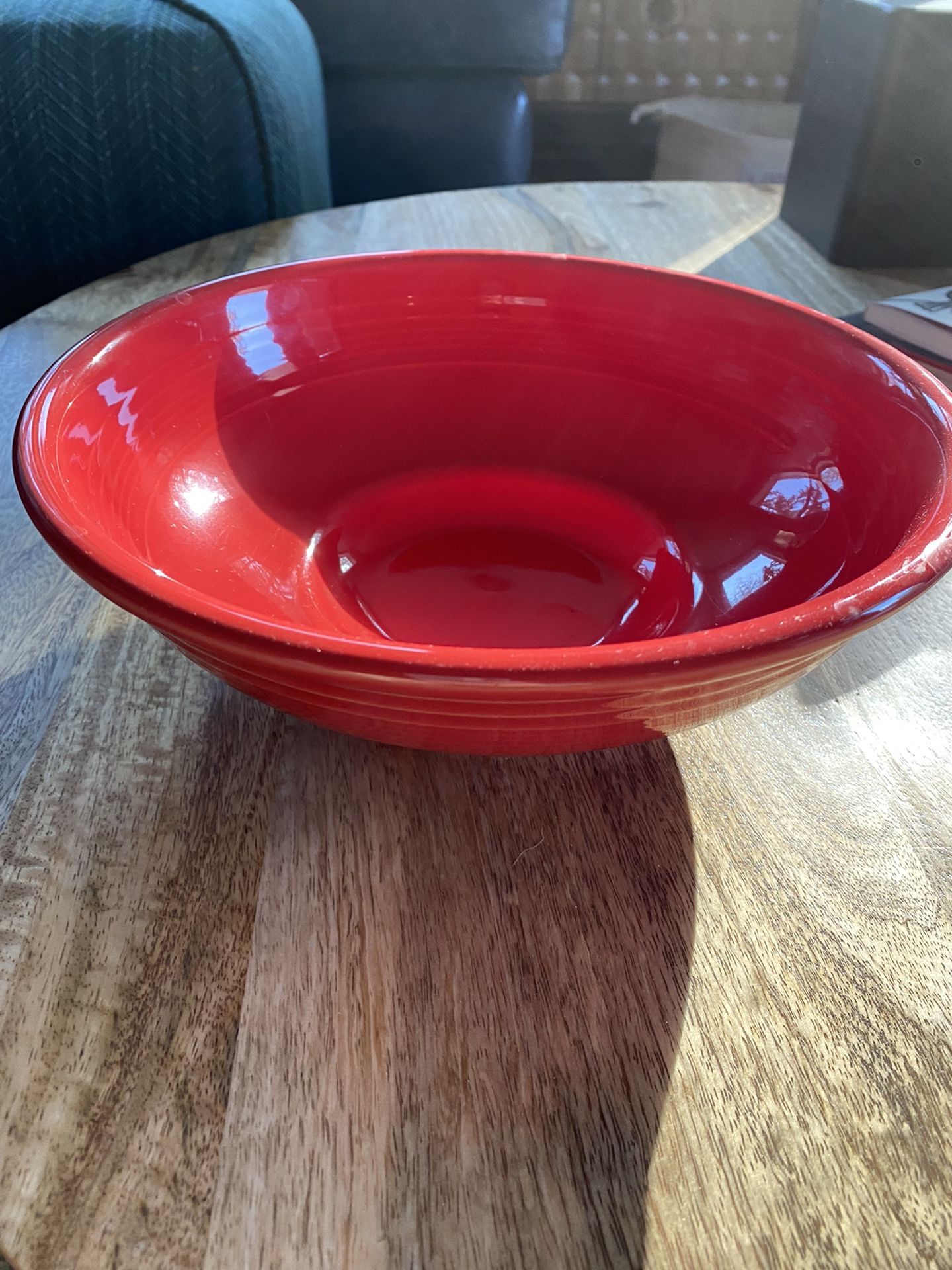 Red Fiestaware Pedestal Bowl