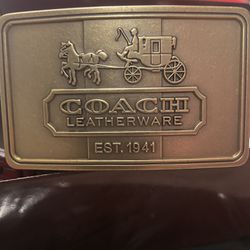Coach Rare Coach Horse And Carriage Buckle And Leather Belt