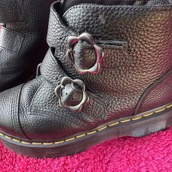 Dr. Marten Devon Flower Buckle Platform Boots
