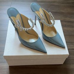 JIMMY CHOO Blue Bling 100 Smokey Blue | Size 9.5 
