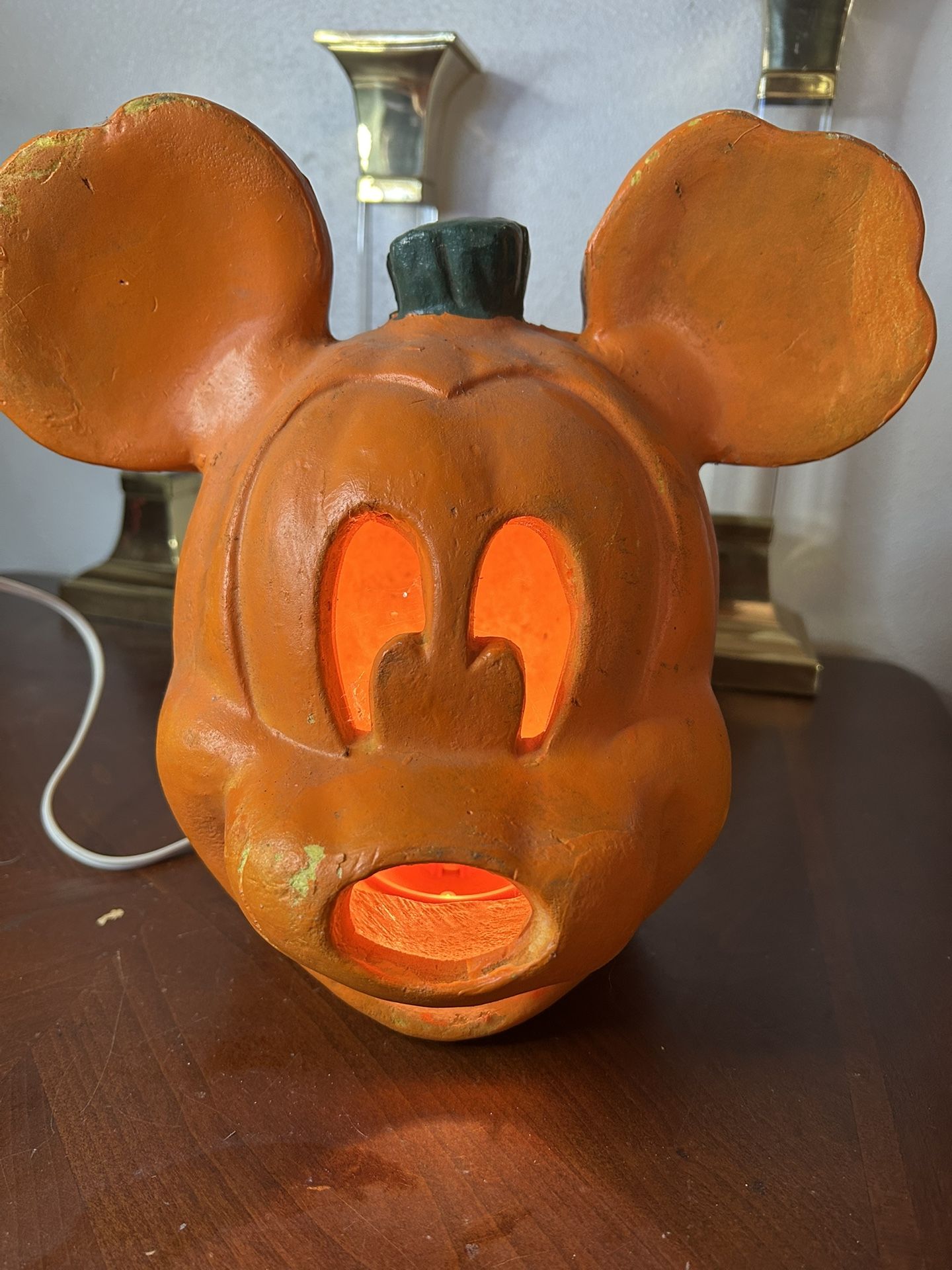 Vintage Disney Mickey Mouse Halloween Pumpkin Lighted Blow Mold 1999