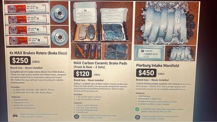 NEW Mercedes-Benz Brake Rotors, Brake Pads & Pierburg Intake Manifold