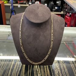 14KT Two Tone Figaro Chain I-2442 