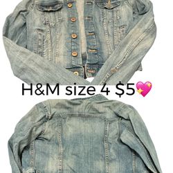 Divided By H&M Denim blue Jean Jacket size 4 Great Condition 💖💖pal 