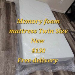 Twin Size Memory Foam Mattress New $130.Free Delivery.  Colchon Nuevo Memory Foam Individual 