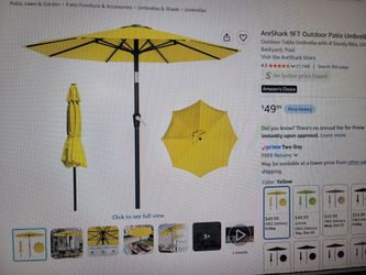 AreShark 9FT Outdoor Patio Umbrella – Yellow