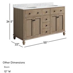 55inch Double Sink Vanity 