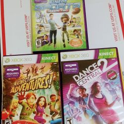 WOW! (3) Amazing XBOX 360 Kinect Games