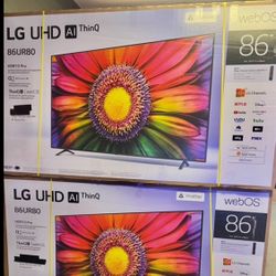 86 Lg Tv Smart 4k HDTV In Box 6 Month Warranty.  Free Delivery 