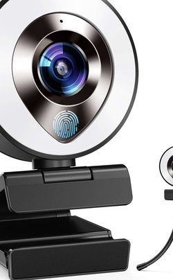 Webcam with Microphone and Ring Light
