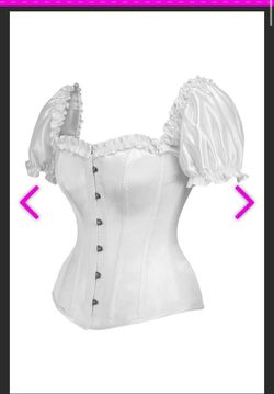 Corset White Satin 3XL