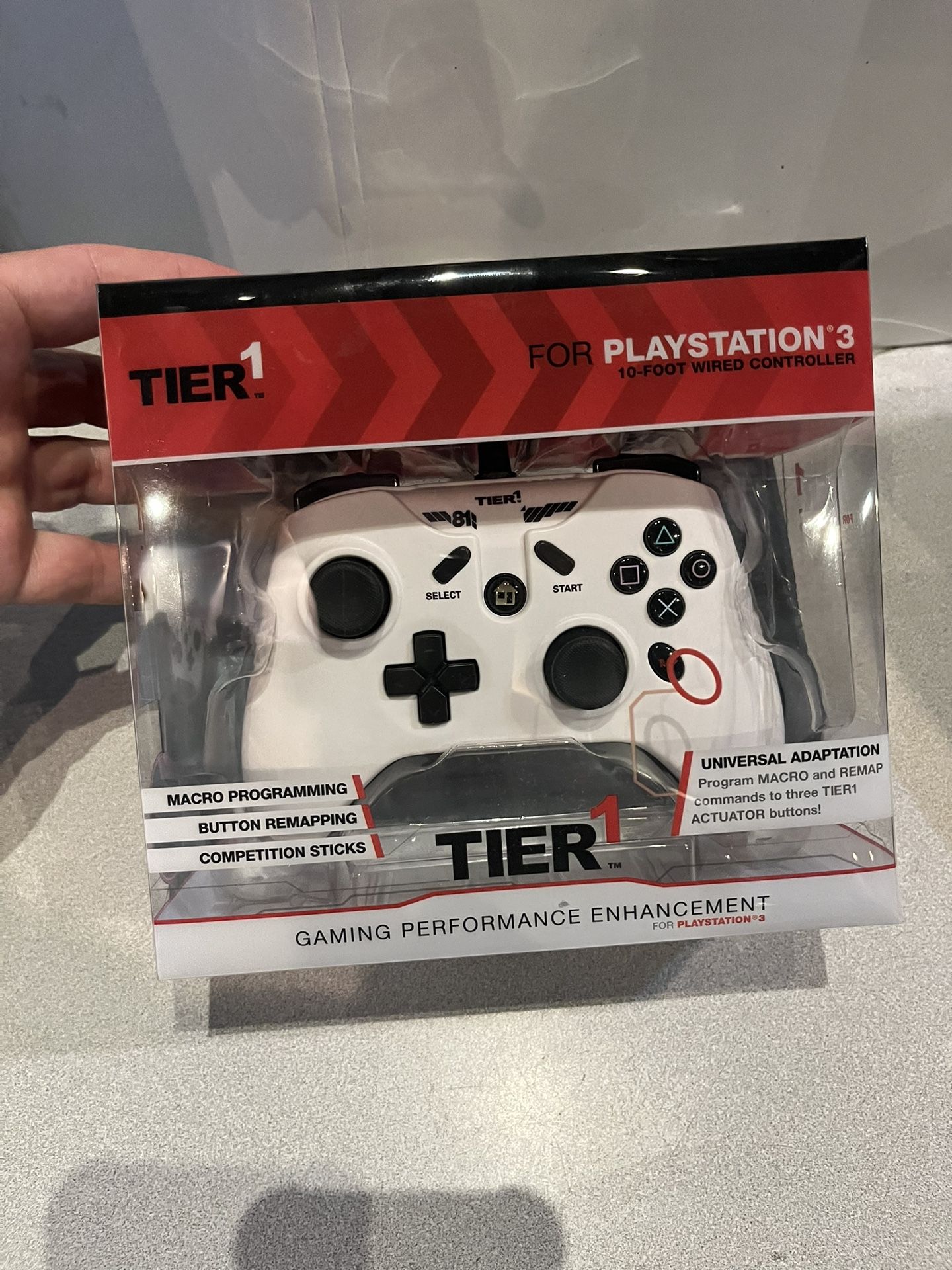 New PS3 Wired Controller 10 Foot Cord by Tier 1-Alpine White 
