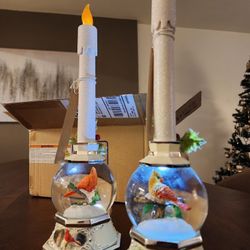 James Hautman's "Merry Messangers" Snowglobe Candleholders