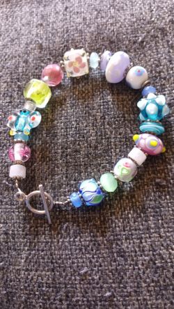 Brazalete de sterling silver 925 con piedras originales murano