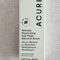 Acure Radically Rejuvenating Dual Phase Bakuchiol Serum 0.67 oz  100% Vegan 20ml