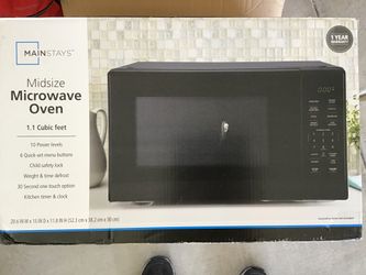 Mainstays midsize microwave 1.1 cubic foot
