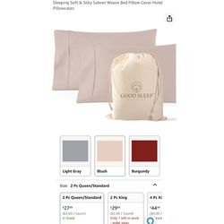 Brand new 1000 Thread Count 100% Egyptian Cotton Pillow Cases, Blush Standard Pillowcase Set of 2, Long Staple Cotton Pillow Case for Sleeping Soft & 