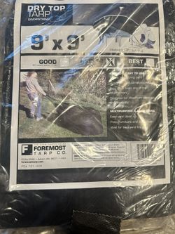 9’X 9’ Heavy Duty Polyethylene Tarp Black **NEW**