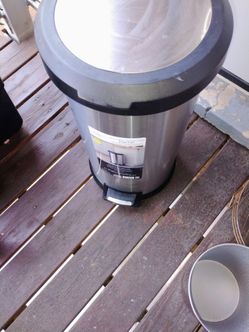 Stainless steel step on trash can pickup only cash