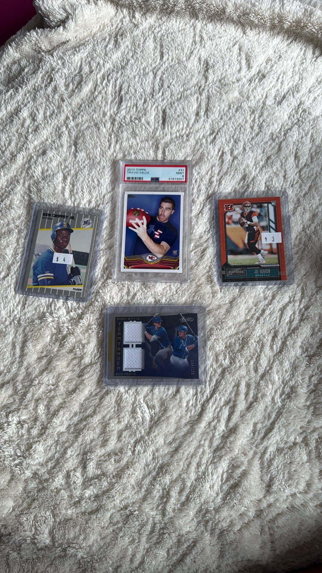 Baseball, Football Cards Lot (Kelce Rookie Card) (Ken Griffey Rookie Card)