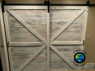 Arctic white barn doors