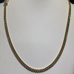14k Yellow Gold Cuban Link Chain Solid
