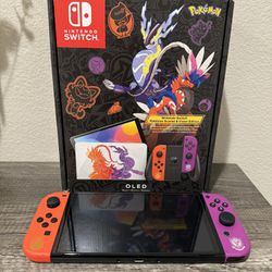 Nintendo Switch Oled Scarlet And Violet With 1000+ Games