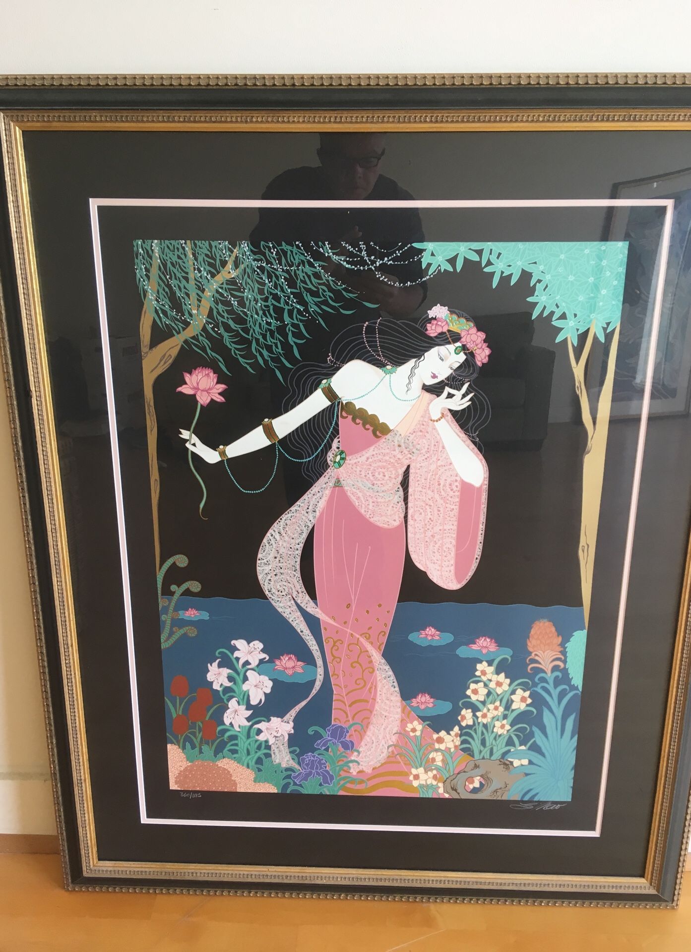 Lillian Shao Framed, Limited Edition Serigraph “Demure Spirit”