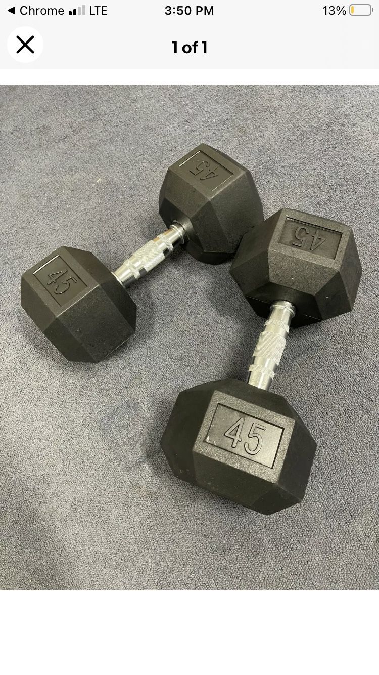 45 Pound Dumbells 