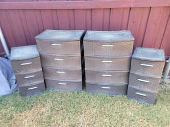 All $10. Plastic Drawers for garage.