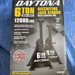 Daytona 6 Ton Ratcheting Jack Stands (2) 12,000 Lbs
