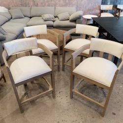 New gorgeous set of 4 Arhaus Rodin Dupe Counter height Stools upholstered in performance fabric