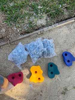 Rock climbing rocks with parts to assemble