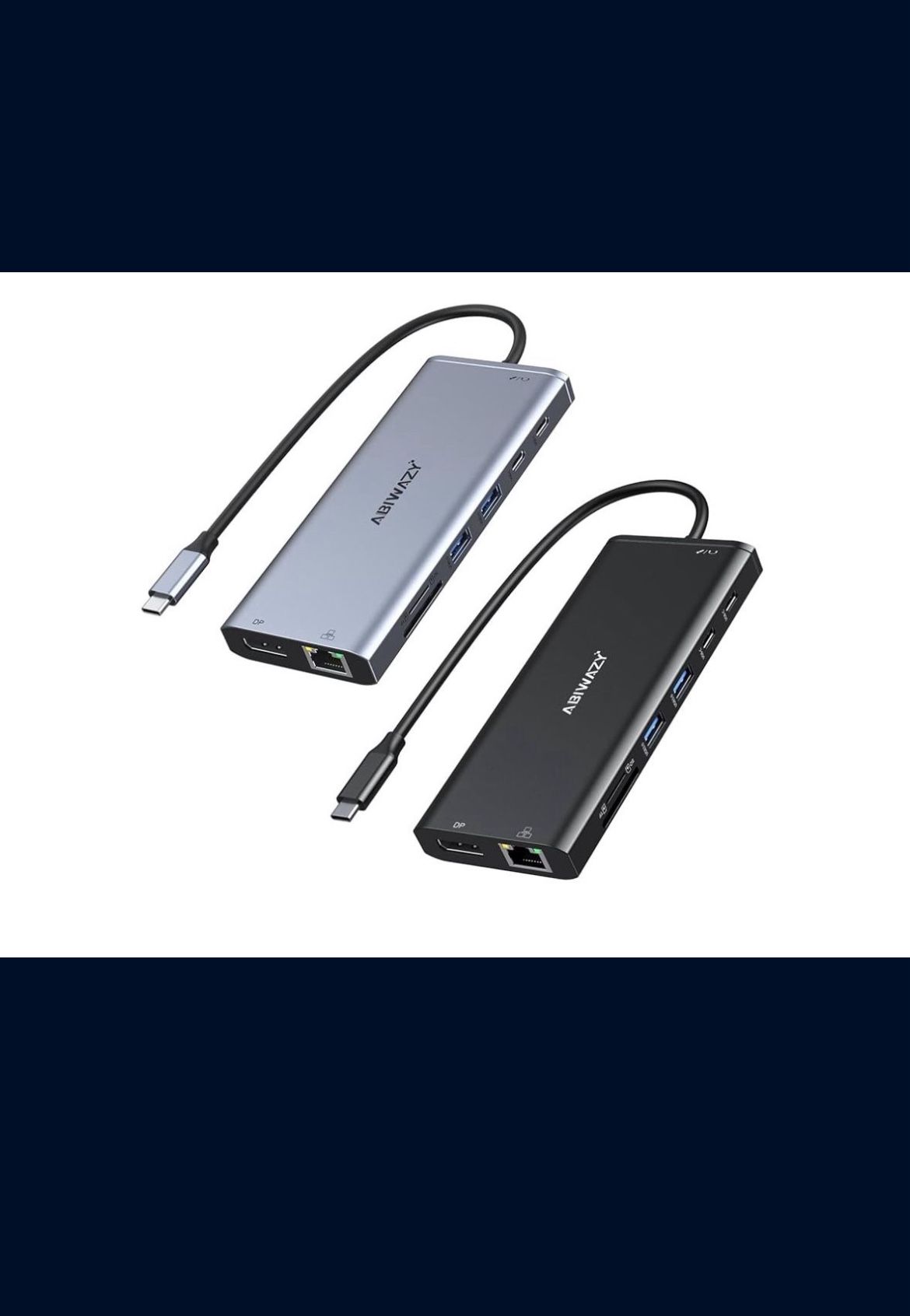 USB C Docking Station Dual Monitor for Dell/HP/Lenovo/Surface Laptop, 14 in 1 Triple Display Hub Multiple Adapter, Dongle with 2 HDMI 4K+VGA+5 Port+10
