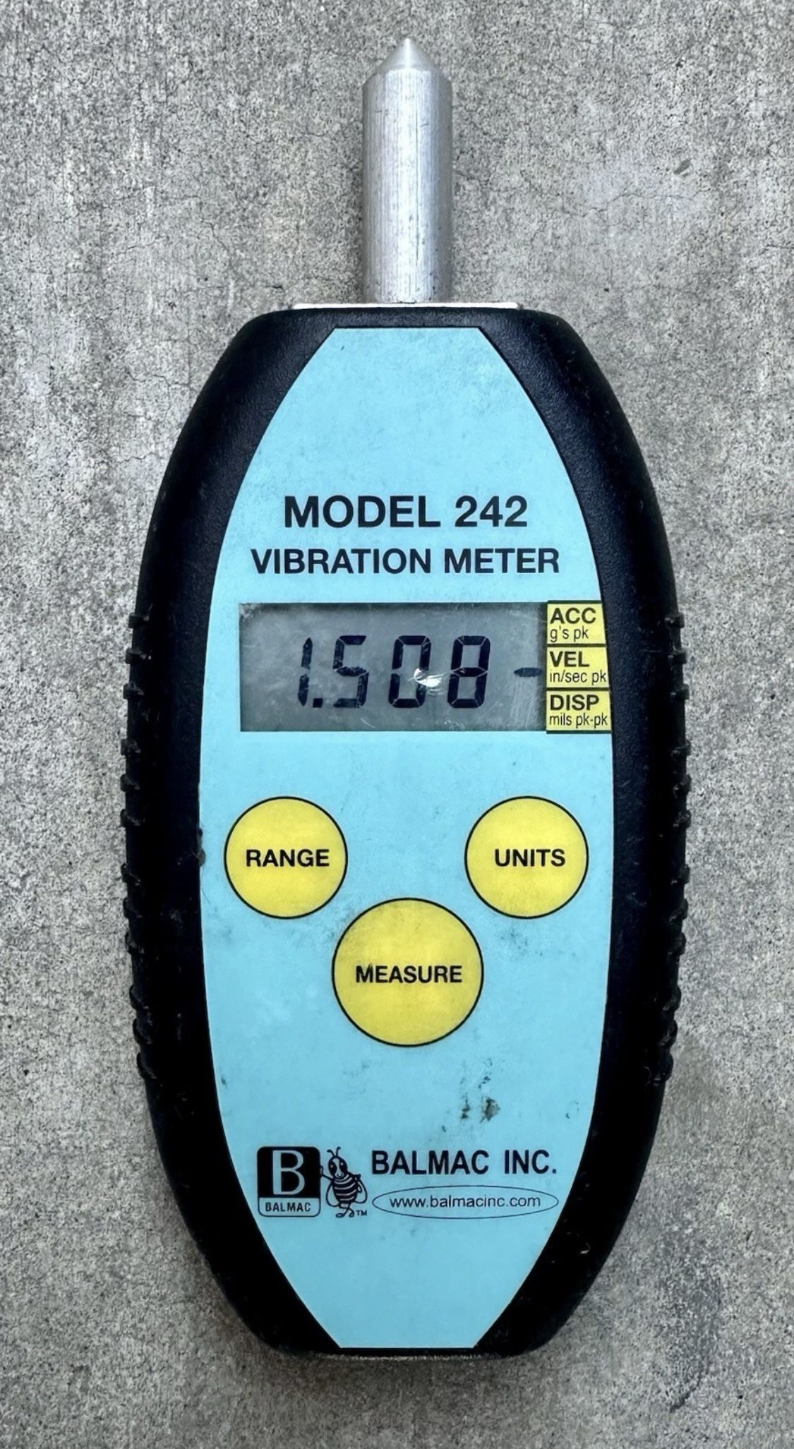Balmac 242 Vibration Meter - no battery door, no case