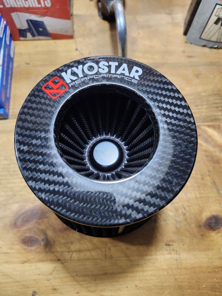 Kyostar 3.5" Inch 89mm Cold Air Intake Filter Cone Universal Carbon Fiber Replacement High Flow Dry