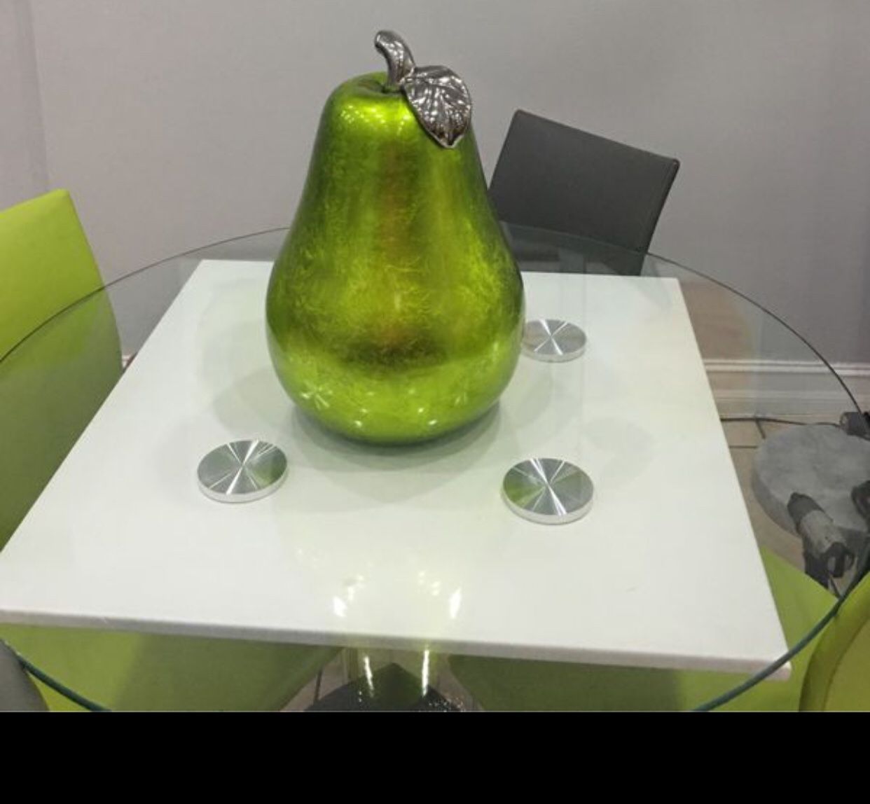 Decorative centerpiece green pear