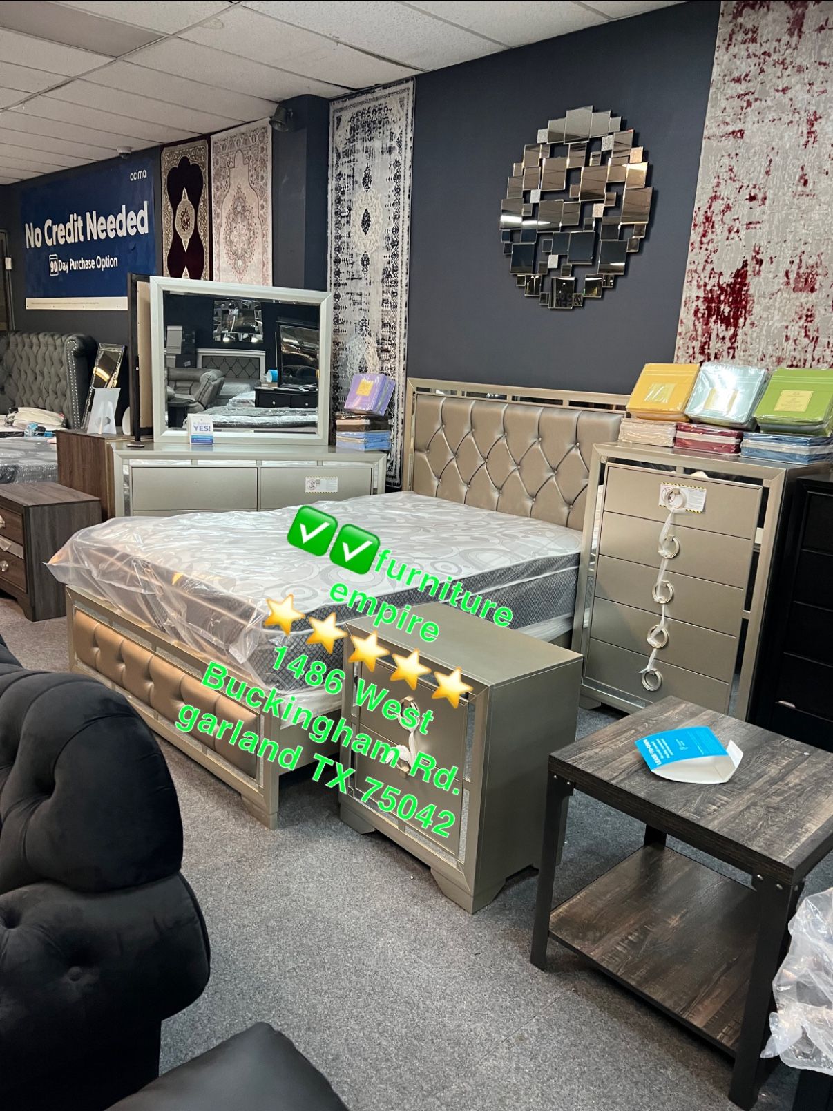 Furniture Bedroom Set Dresser, Nightstand, And Mattress