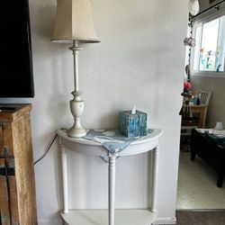 Wooden Half Moon Shaped Console Table 