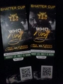 Shatter cup tickets 2 day event